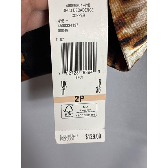 Kasper Deco Decadence Copper Leopard Print Blazer Jacket Womens Size 2P New - Picture 4 of 4